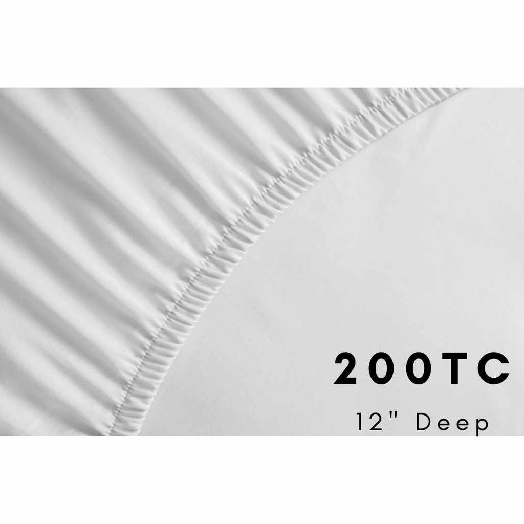 Fitted Sheets 12" Deep- 200TC 100% Cotton